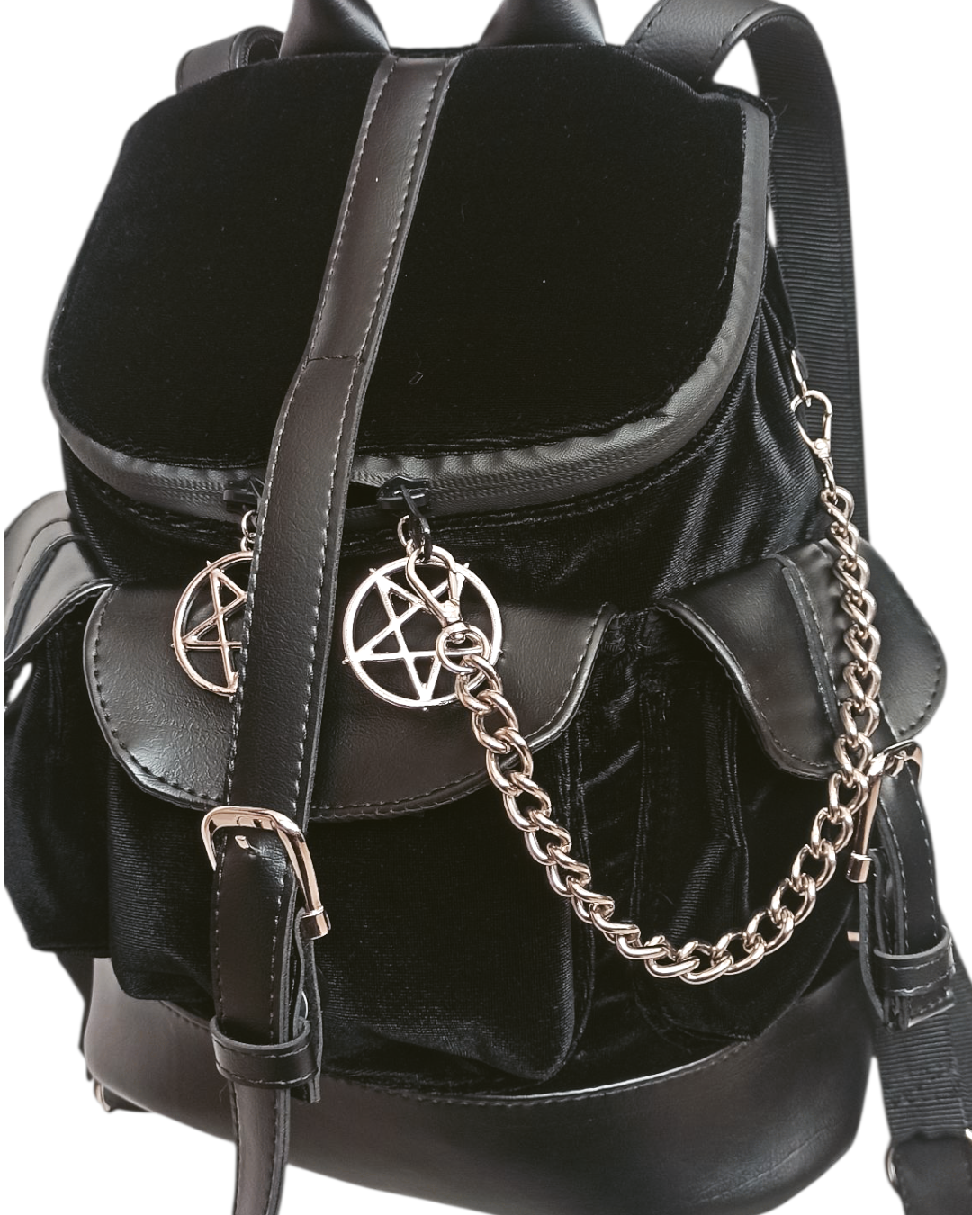 Mochila Mini Juliet Terciopelo Negro. - Image 3