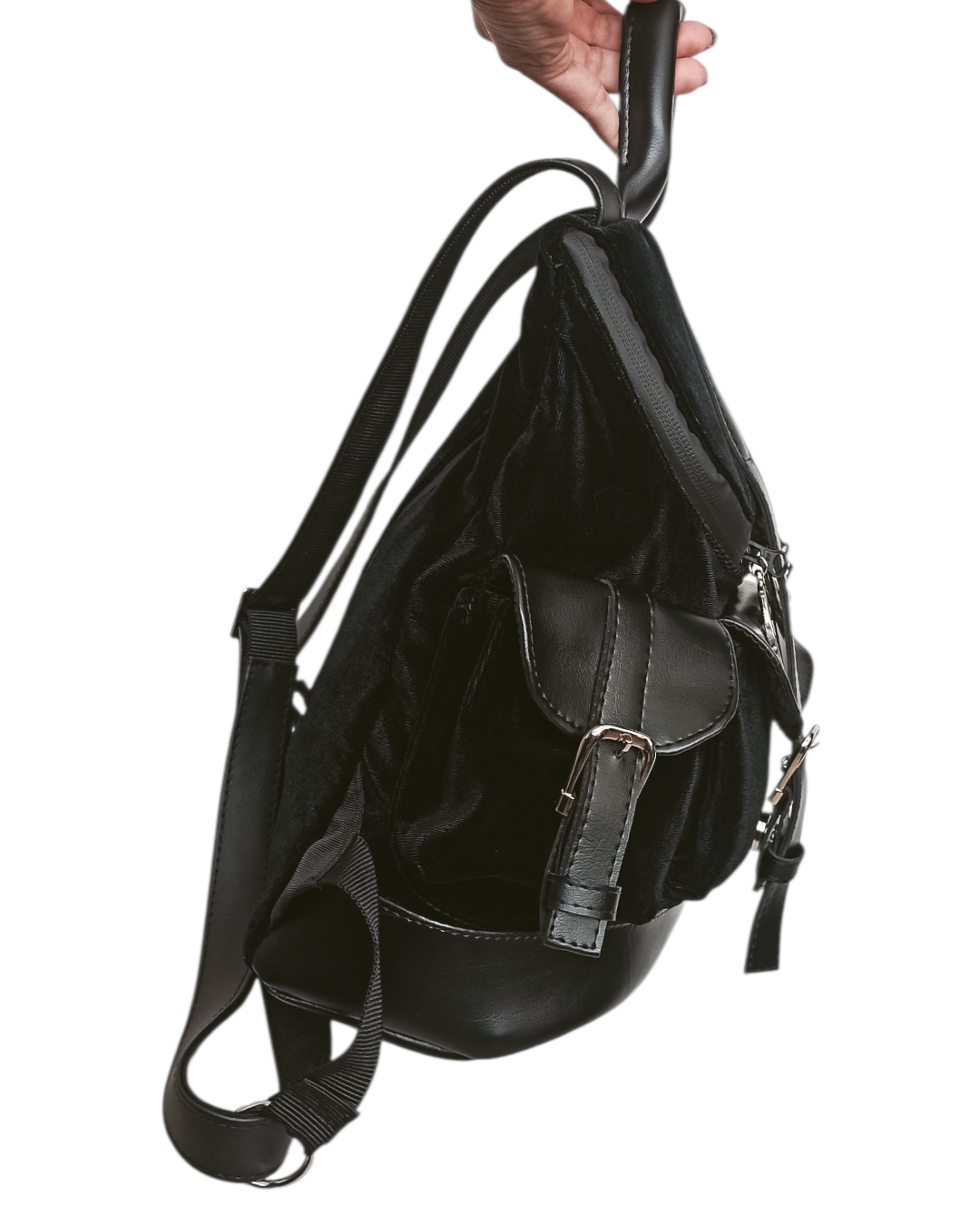 Mochila Mini Juliet Terciopelo Negro. - Image 5